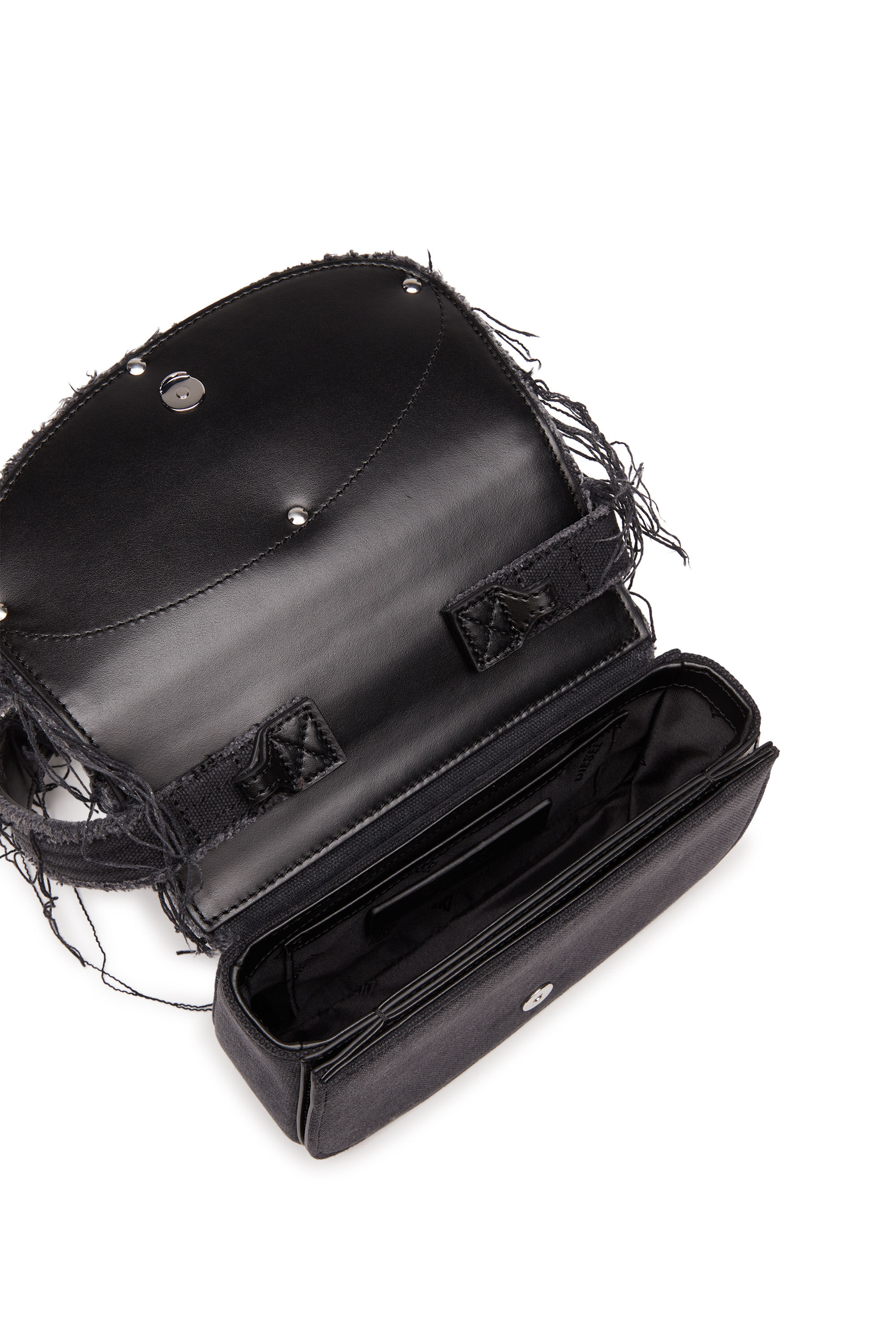 Diesel - 1DR, Female's 1DR-Iconic shoulder bag in canvas and leather in Black - 2