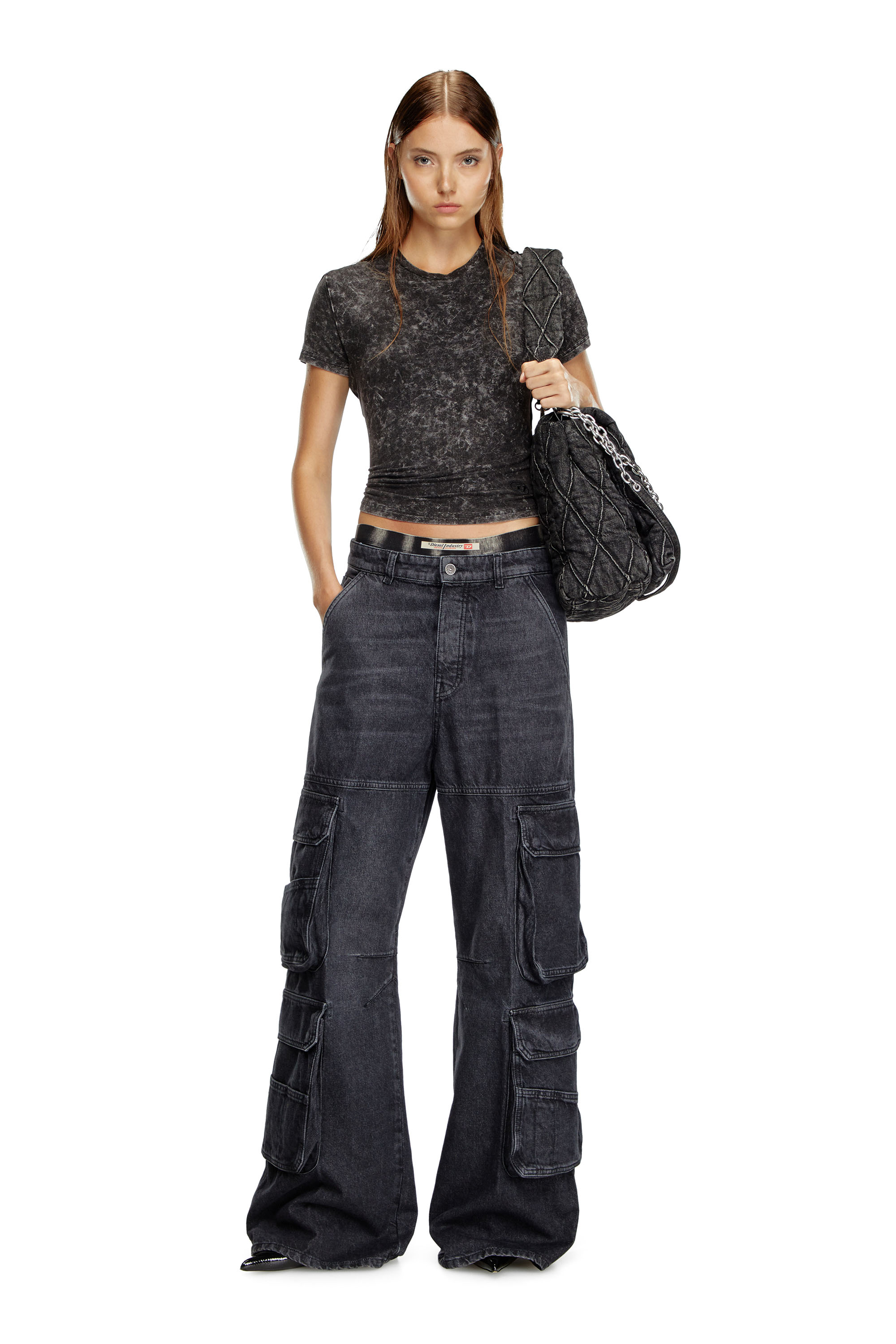 Diesel - Female's Relaxed Jeans 1996 D-Sire 0HLAA, Black/Dark Grey - 2