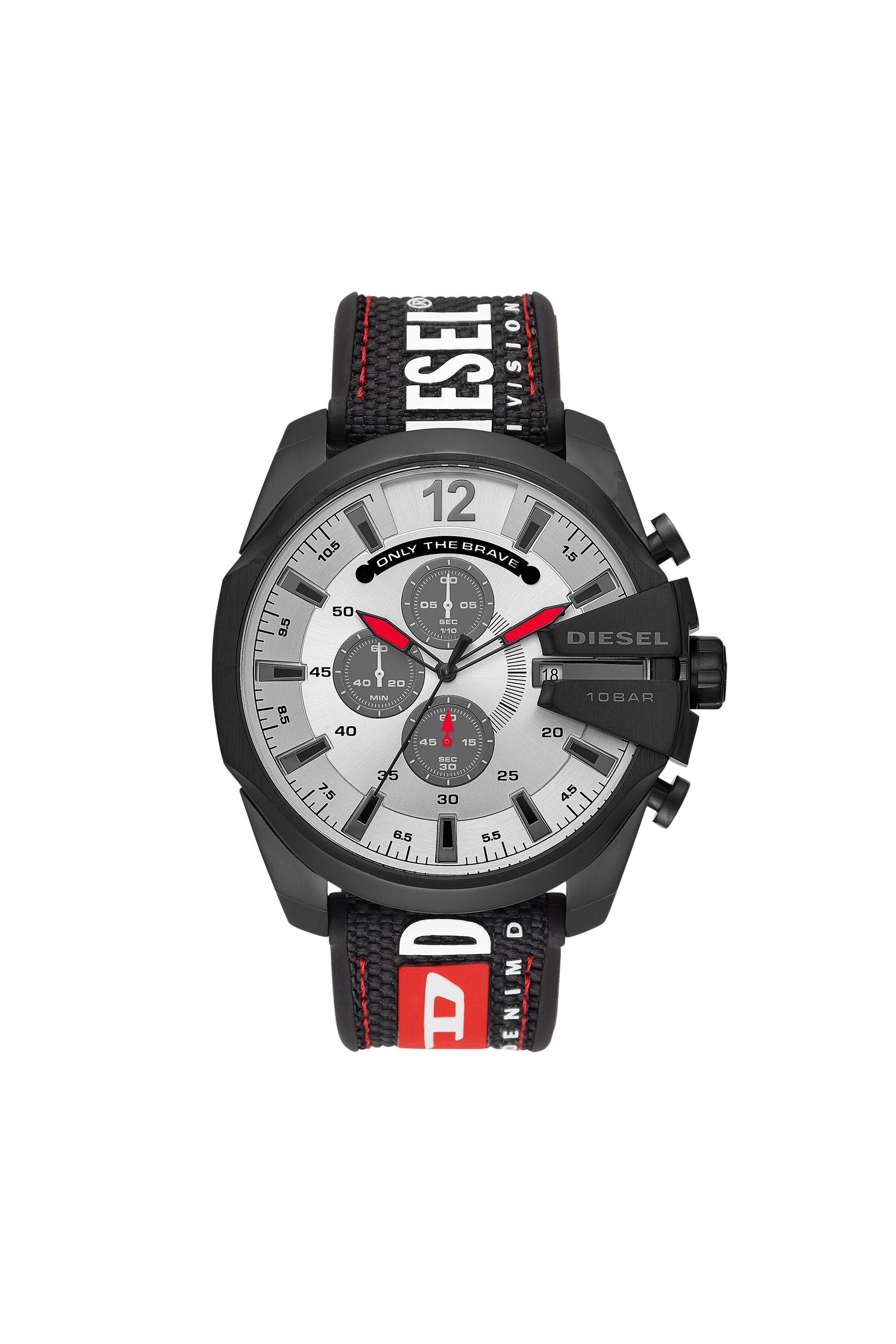 Diesel - DZ4512, Mega Chief montre chronographe en nylon noir Homme in Noir - 1