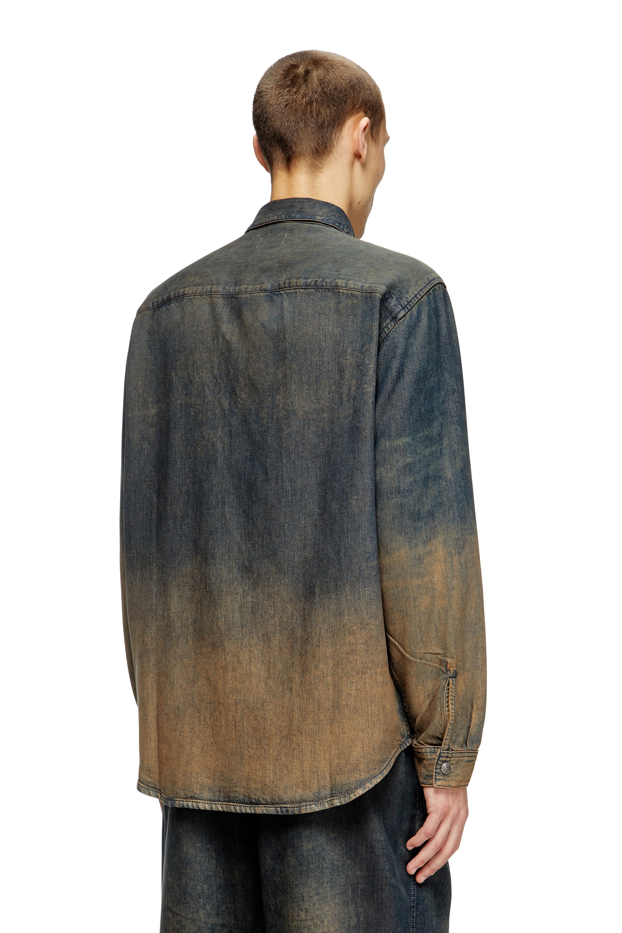 Diesel - D-SIMPLY-S8, Chemise en denim fluide nuancé Homme in Bleu - 2