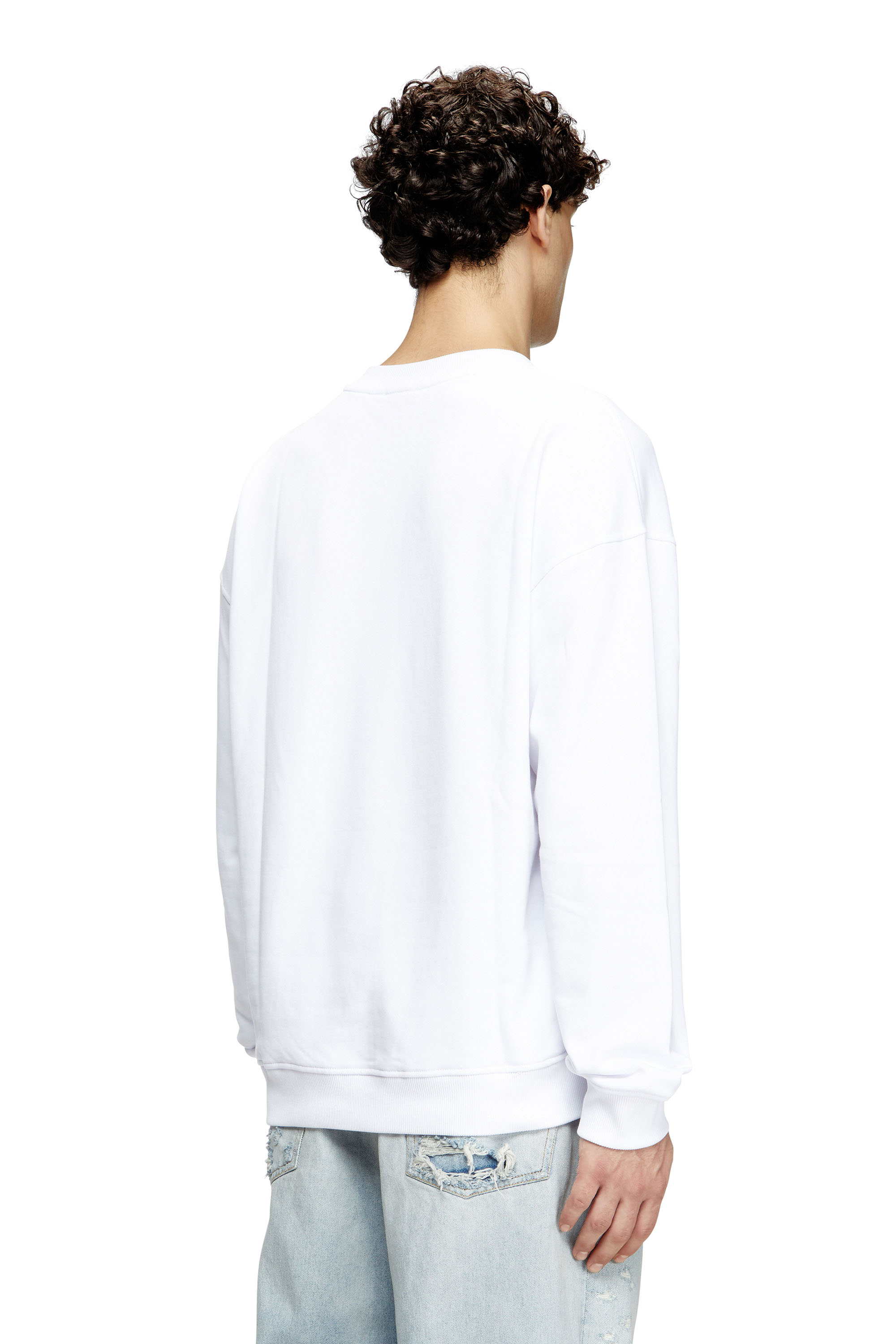 Diesel - S-BOXT-OD, Sweat-shirt avec cut-out Oval D Homme in Blanc - 3