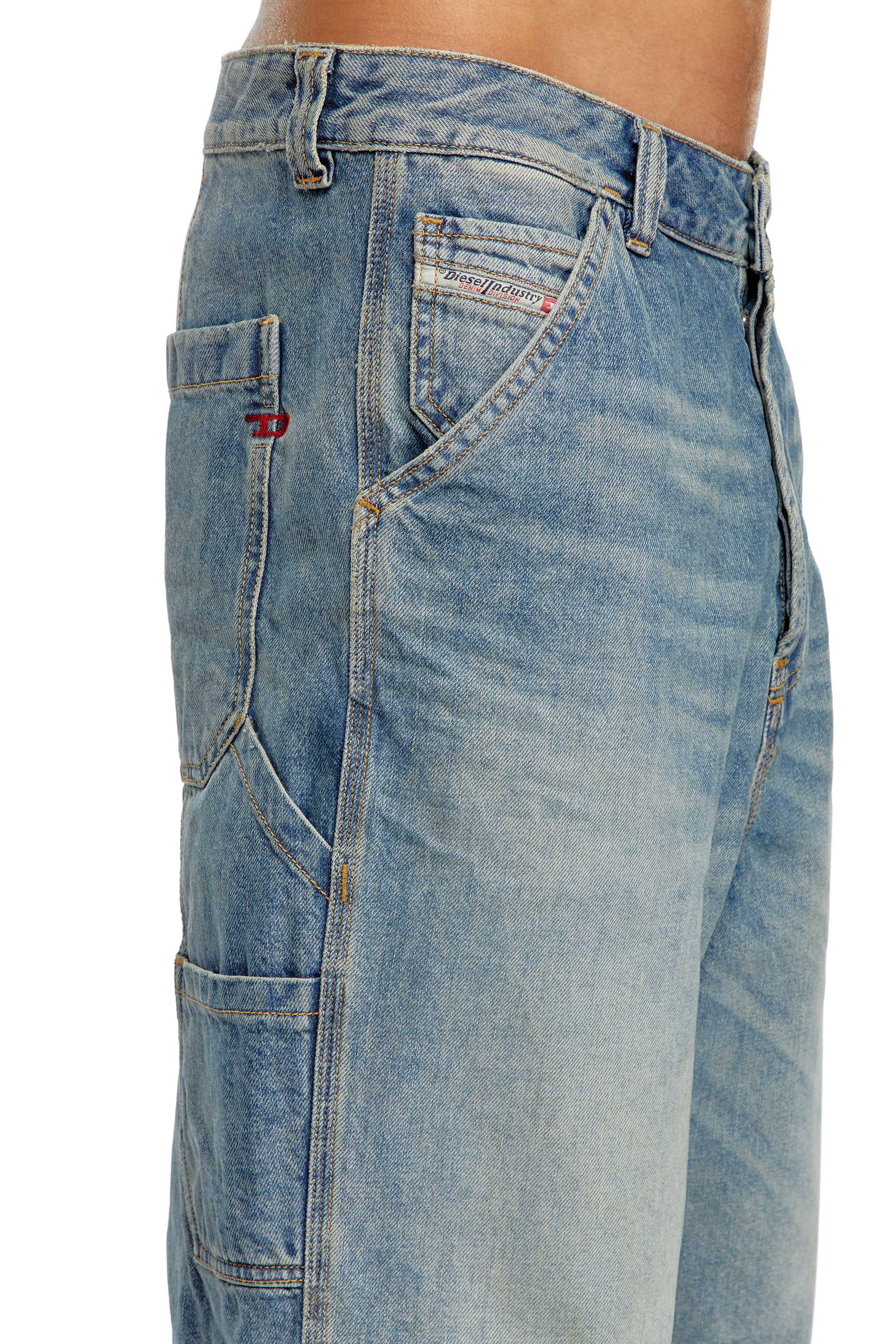 Diesel - D-LIVERY-SHORT, Male's Denim utility shorts in Light Blue - 3
