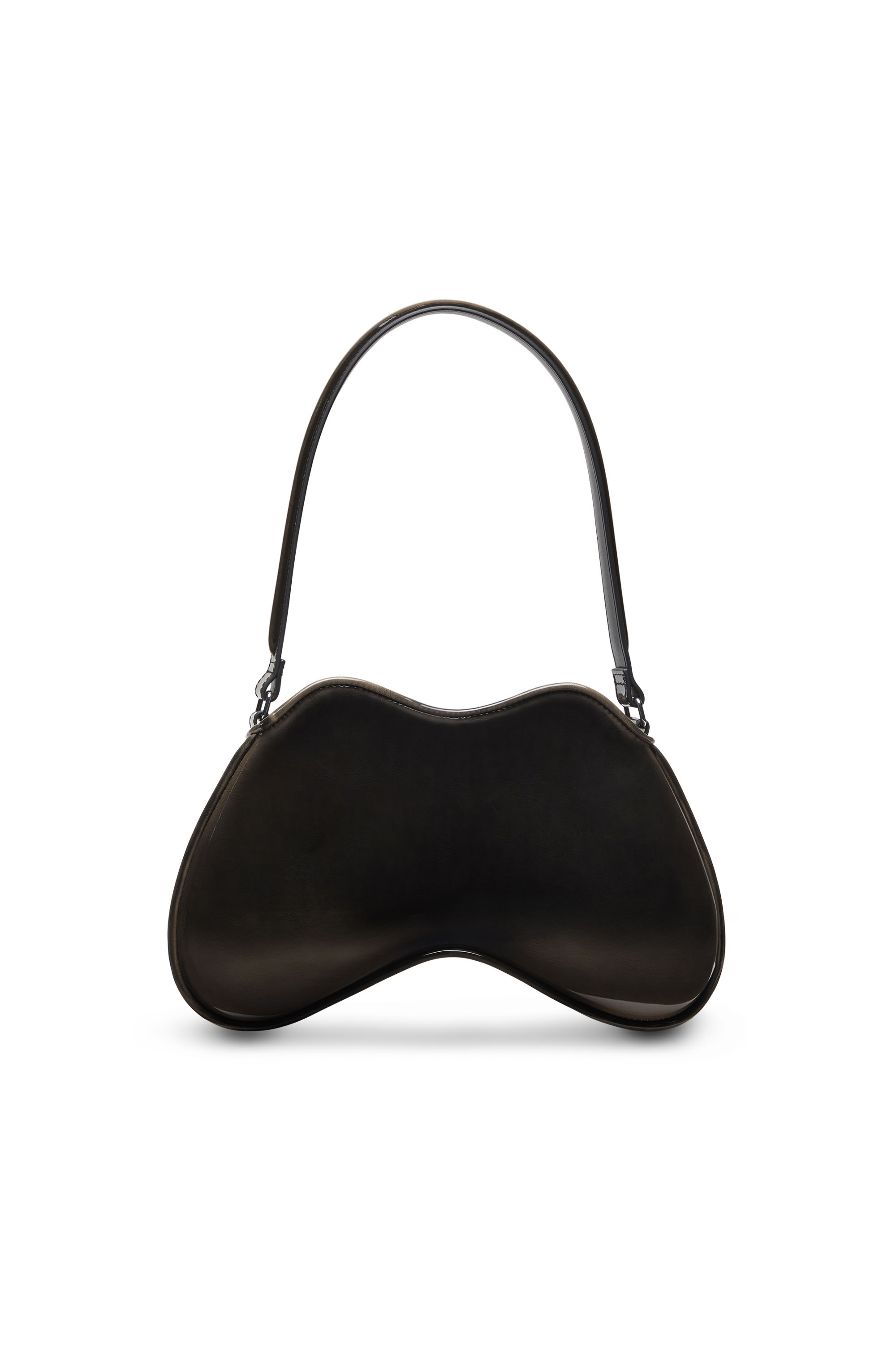 Diesel - DOUBLE-D SHOULDER, Female's Double-D-Rigid shoulder bag in dégradé glossy PU in Black/Bronze - 3