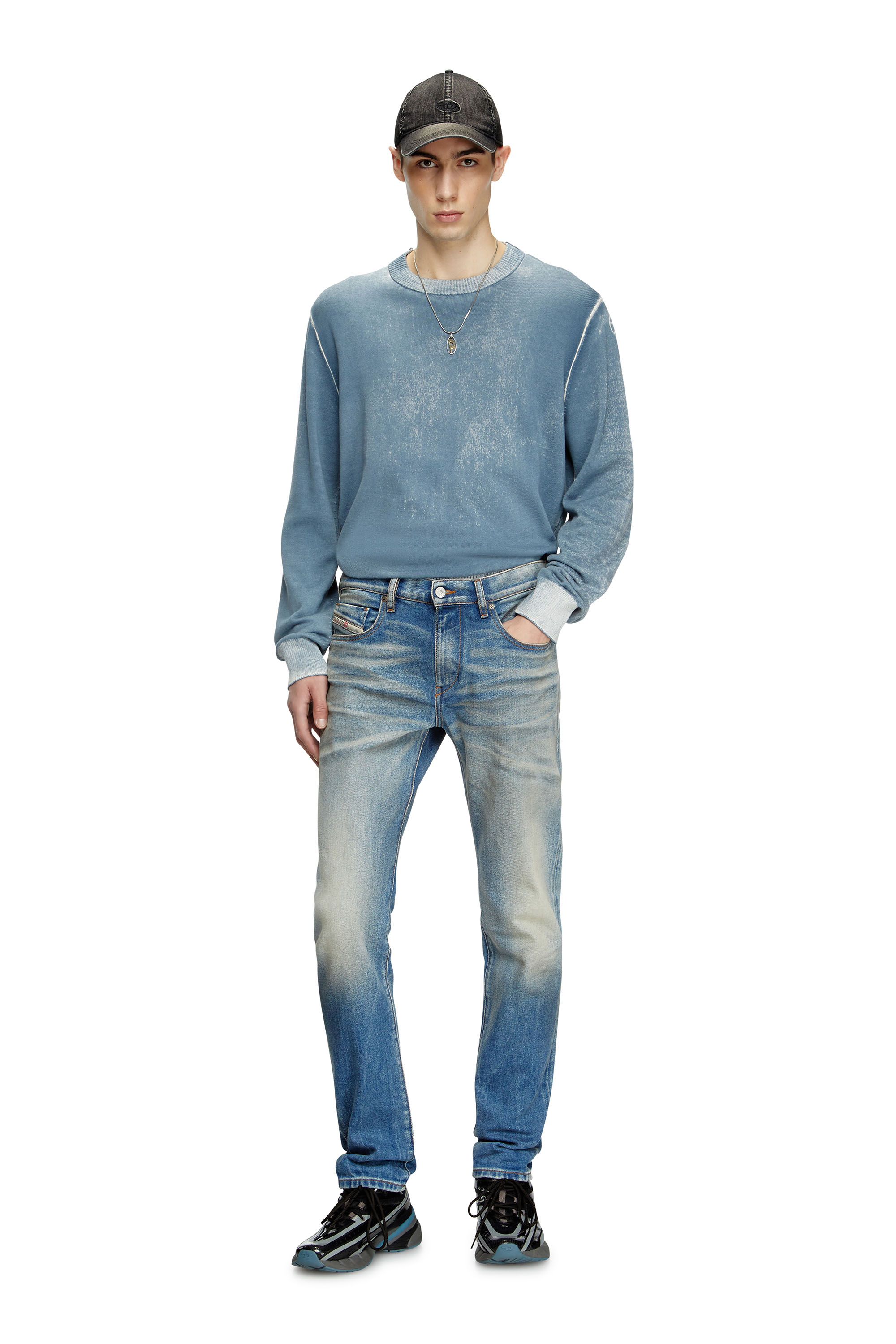 Diesel - Slim Jeans 2019 D-Strukt 09L30 Homme, Bleu moyen - Image 2