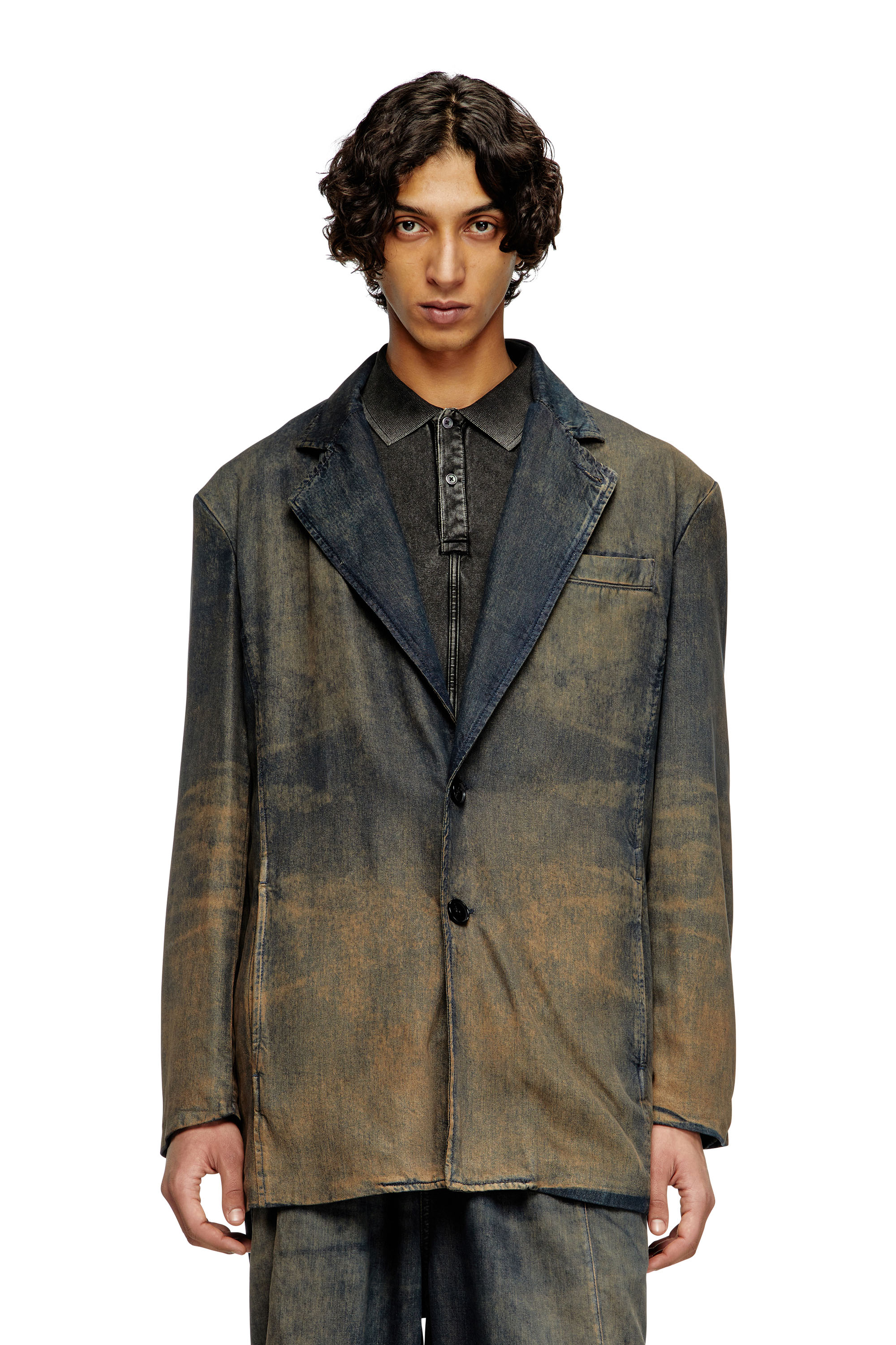 Diesel - D-REG-S, Blazer en denim fluide nuancé Mixte in Bleu - 1