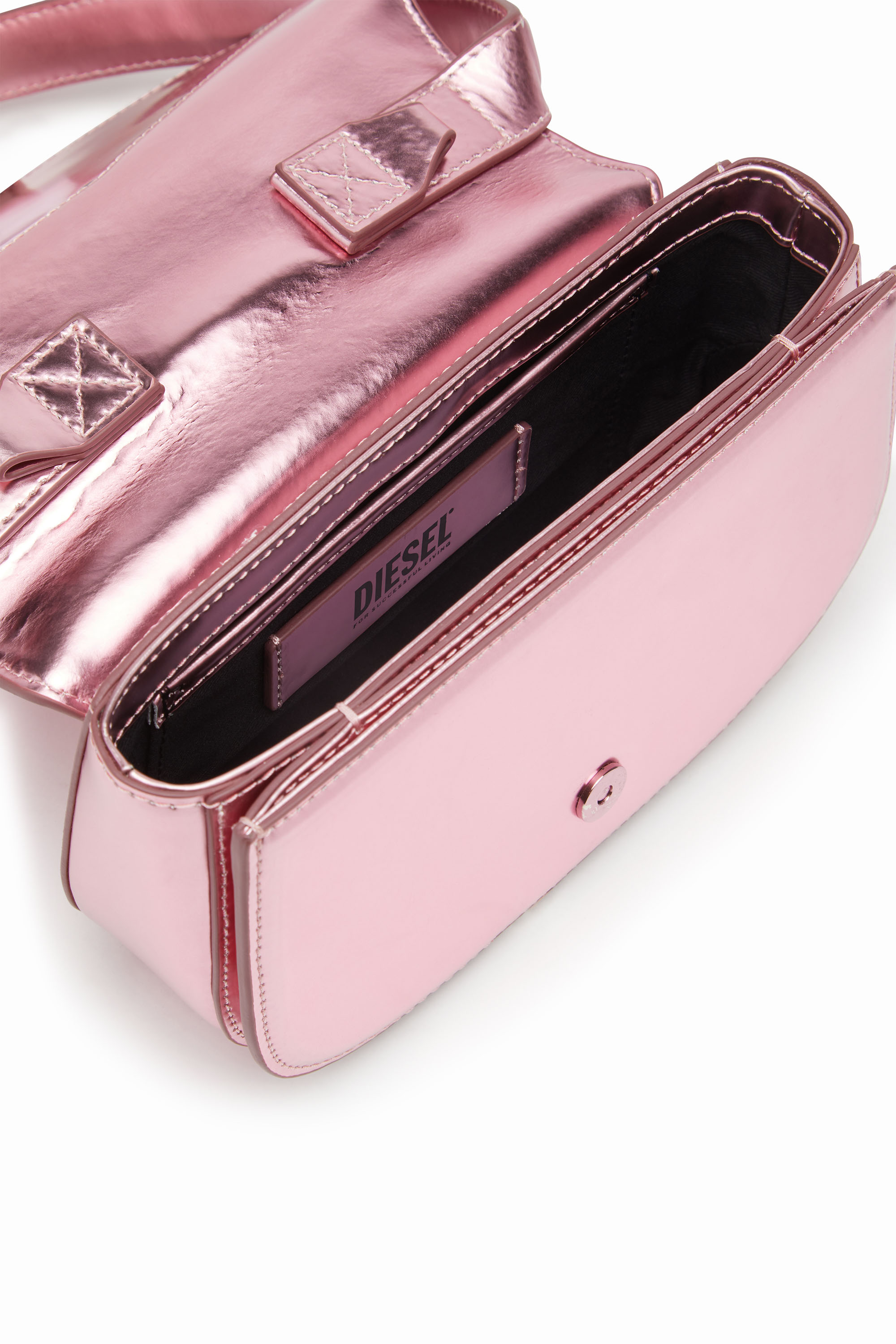 Diesel - 1DR, Female's 1DR-Iconic shoulder bag in mirrored leather in Pink - 4