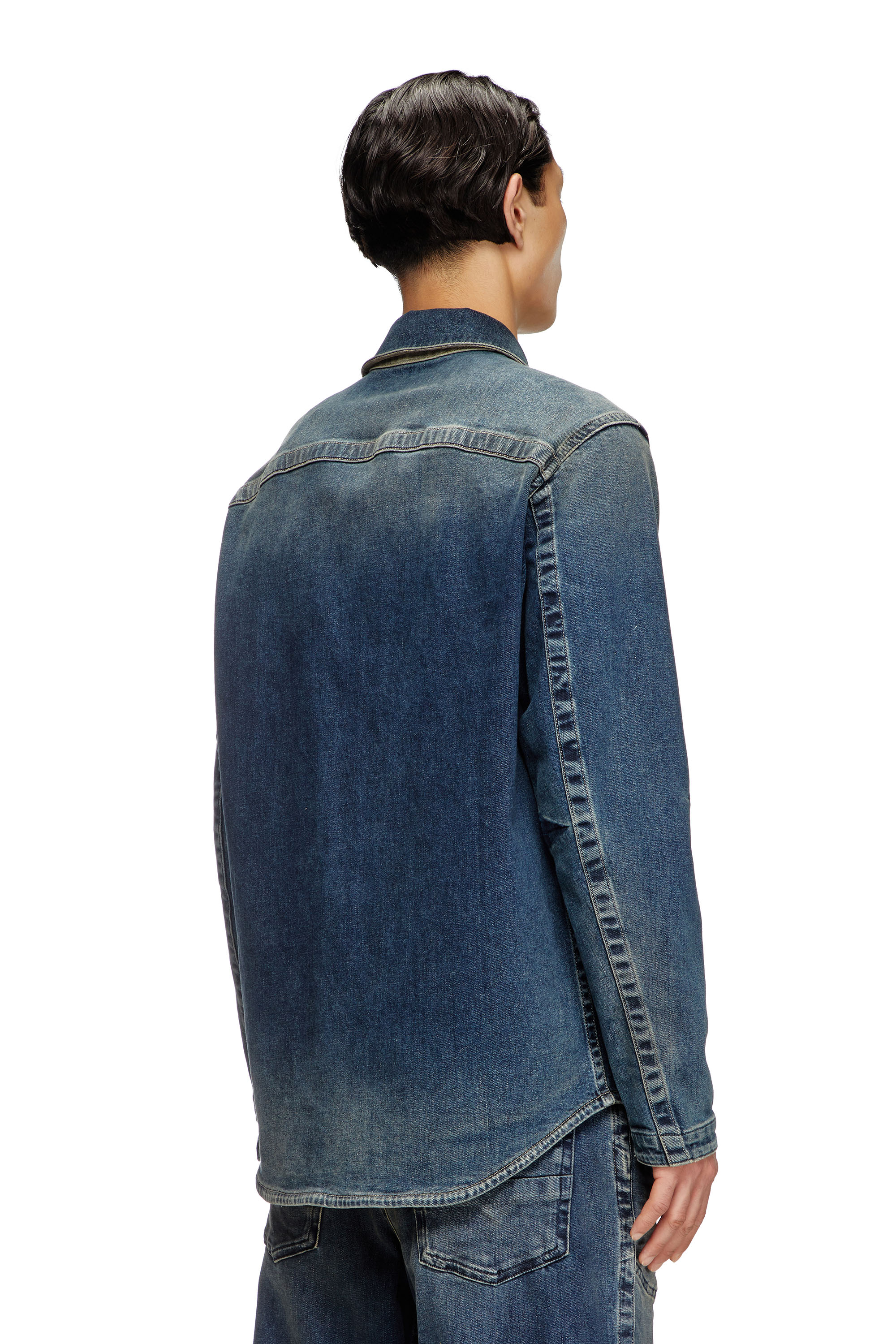 Diesel - D-SIMPLY-RE, Chemise zippée en denim Rehab Homme in Bleu - 2