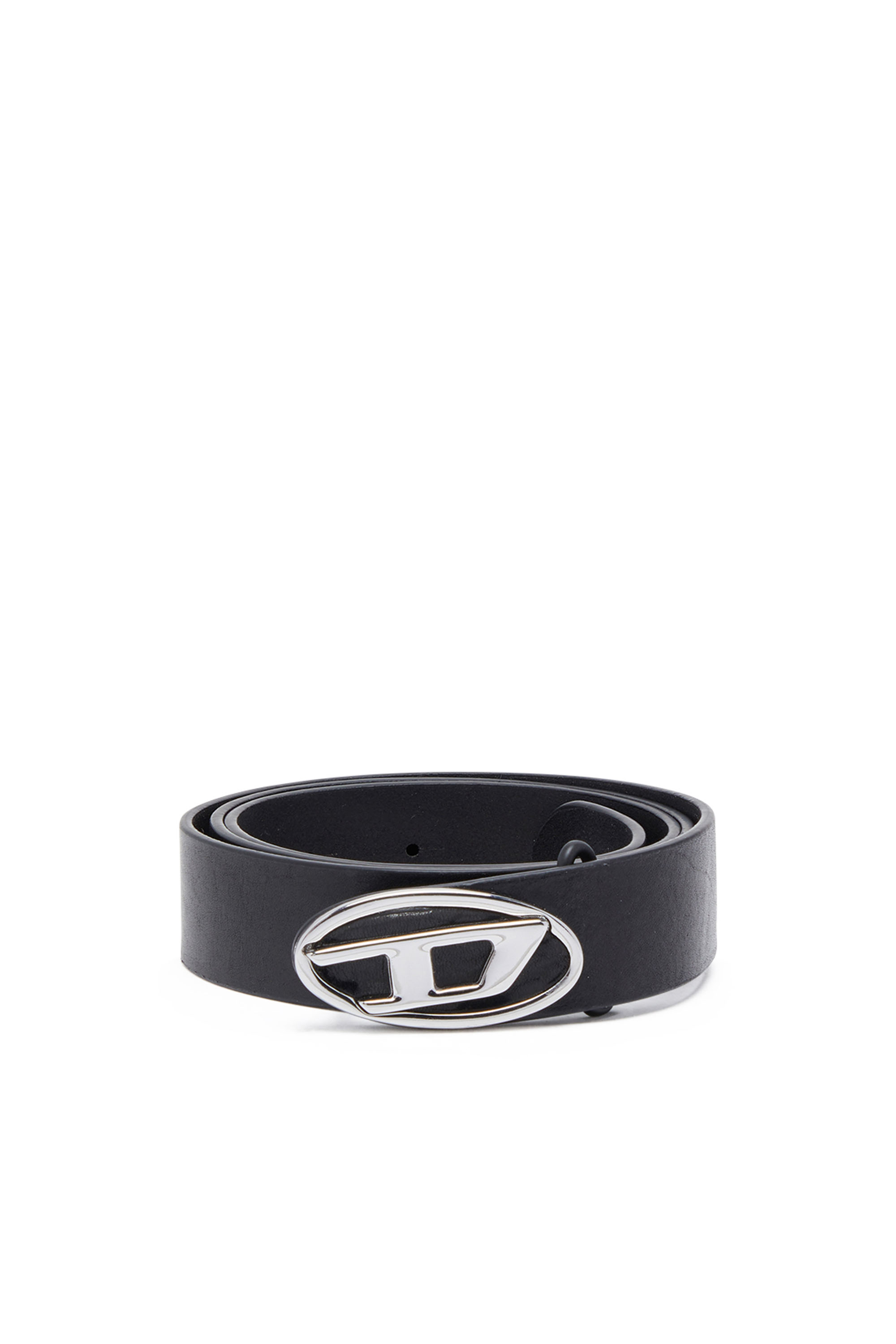 Diesel - B-1DR-LAYER, Ceinture en cuir avec logo Oval D Homme in Noir - 1